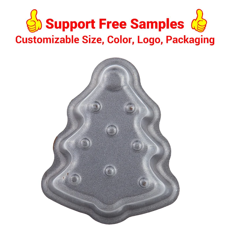 Xinze Custom Christmas Tree Mini Cake Pan Non-Stick Coating Heat Resistant And Beautiful Carbon Steel Cake Pans