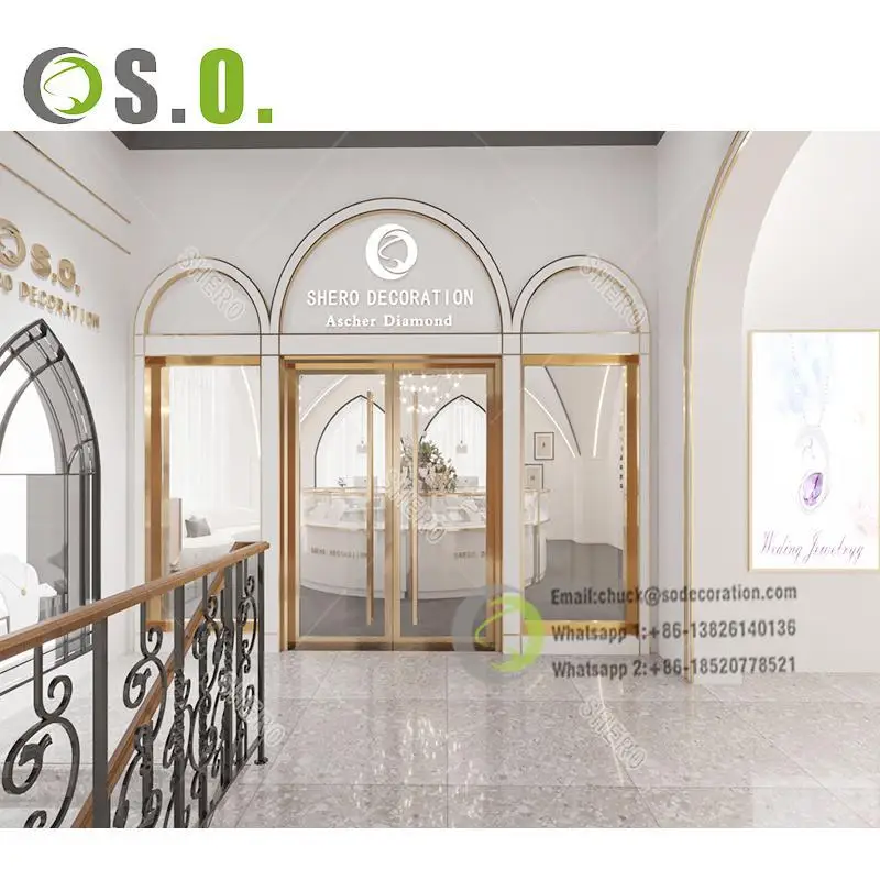 Custom Modern Jewelry Shop Mall Kiosk Interior Ideas Jewelry Display Showcase Custom Jewelry Wooden Shop Counter Cabinet Design