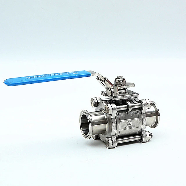 
3PC Food Grade Sanitary 304 316L Tri-Clamp Butt Weld Stainless Steel Ball Valve 