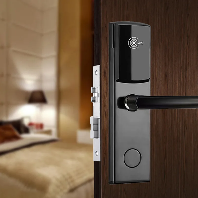Factory Hot Sales Door Lock Handles Key Card Electronic Hotel Door Lock