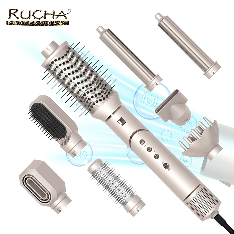 8 in 1 Hair Styler Professional Hair Dryer Brush Auto Wrap Curler Hot Comb Multi Styler
