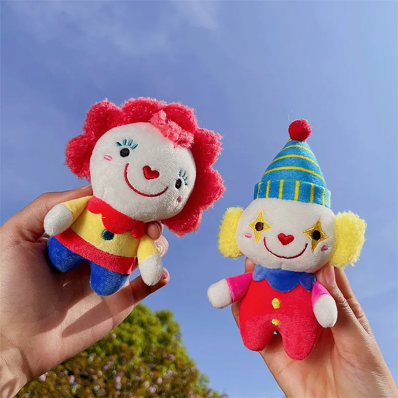 Character clown creative cartoon circus doll cute key chain plush toy pendant bag grab machine stuffed sundrop moondrop dolls