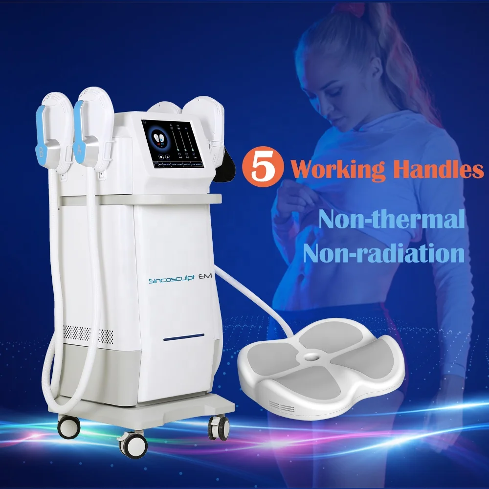 2021 Newest painless RF 6 handles Sincosculpt EM Fat burn and muscle building ems machine for Body Shape with CE approved
