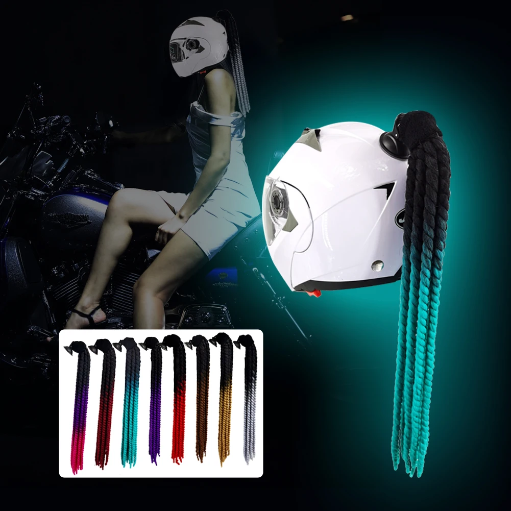 Factory wholesale motorcycle personality cool locomotive balance bike helmet dirty braid helmet braid helmet wig