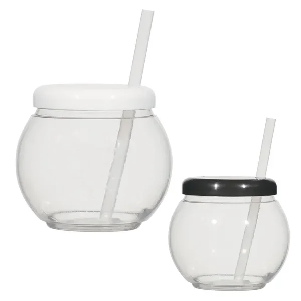 22oz Fish Bowl Cocktail Plastic Glass Slush Yard Lid Cup Plastic Fishbowl Daiquiri Drinking Party Cups Fish Bowl Drink glass