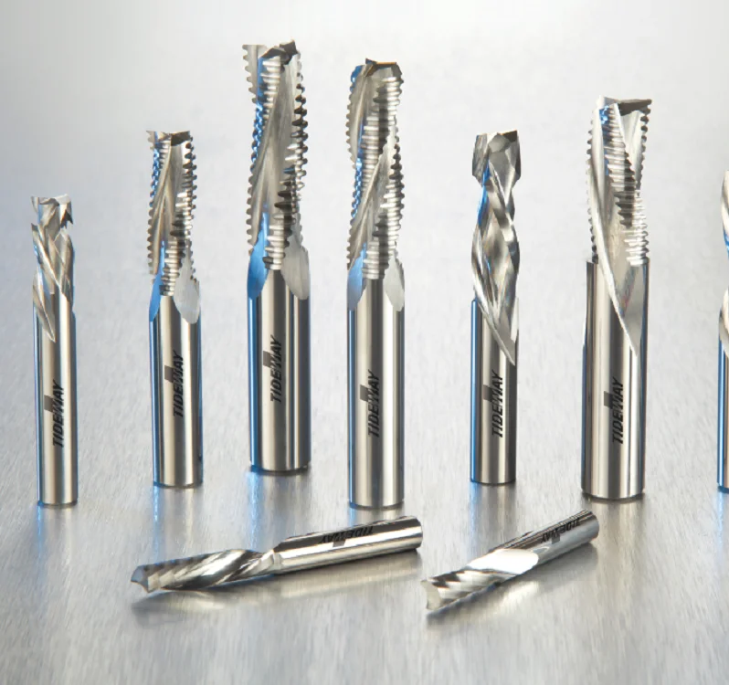High Quality Tideway Custom Solid Carbide CNC End Mill 2 Flutes Finishing Spiral Bits For Woodworking