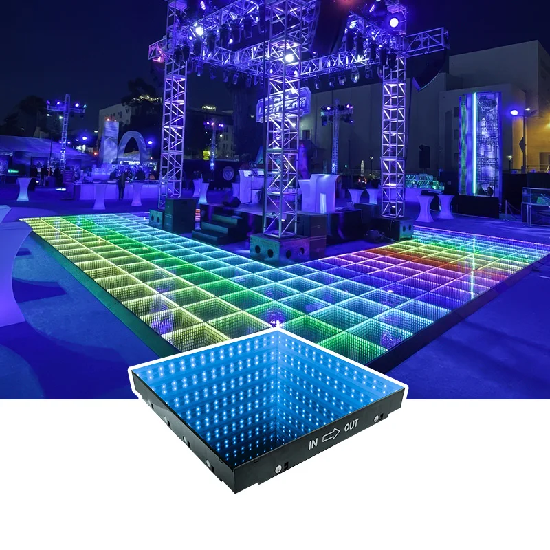 Dance floor Infinity Fast Setup DJ Light Wireless 3D Mirror Magnet LED Dance Floor For Dj Disco Stage Club Party Wedding Lights