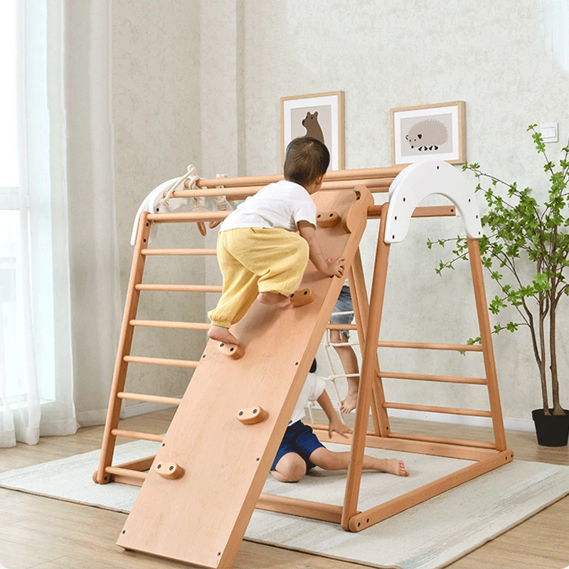 2023 High quality kindergarten kids swing and slide set playground play ground climber slide children frame climbing for kids