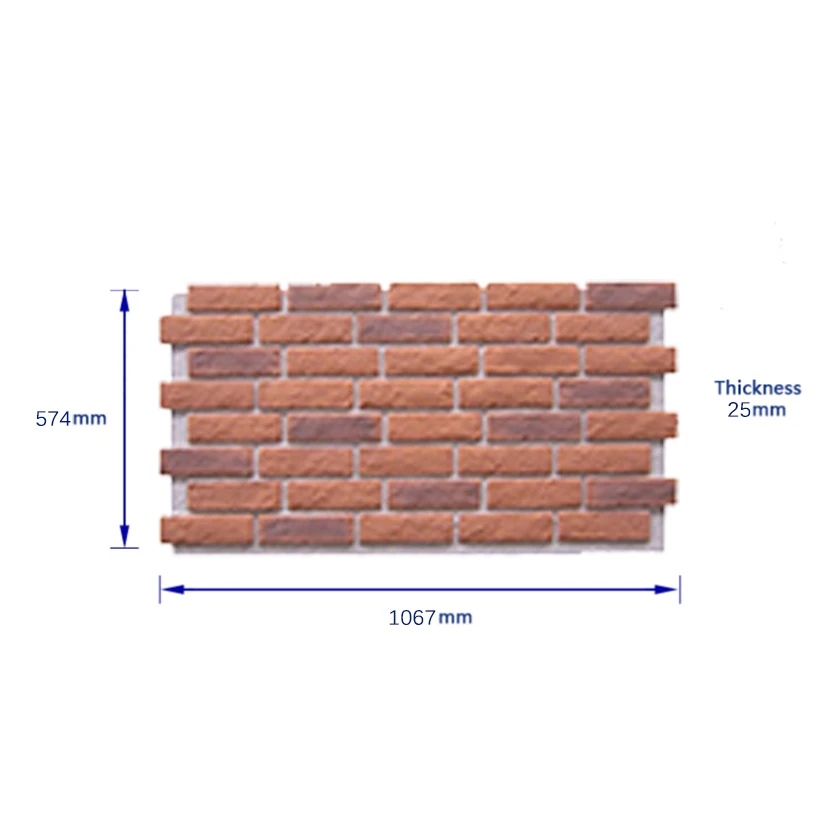NEU House exterior facade brick thin clay cladding panel brick for decoration Polyurethane Wall Panel