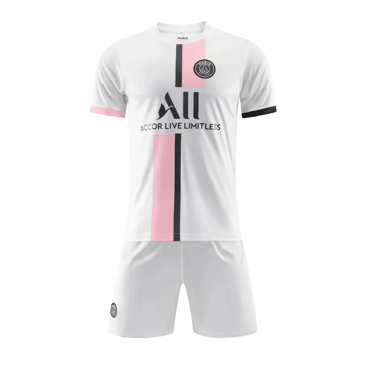 Футбольная форма Messi Paris Home and Away из 100% полиэстера Комплект футболок с сублимационной