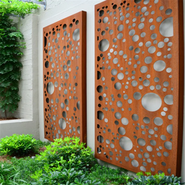 
Customized Laser cut Corten Steel Rusted Garden Screen Art 