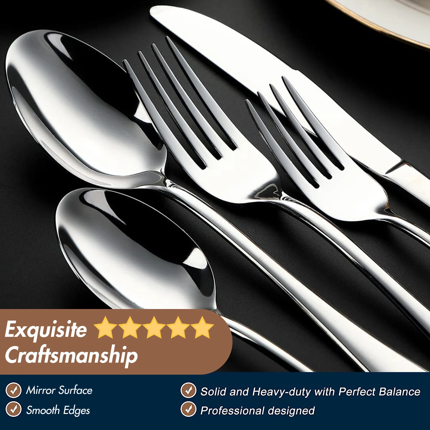 Custom Stainless Steel Traditional Cutlery Sets Wedding Silverware Weddings Tableware Travel Silver Flatware Set