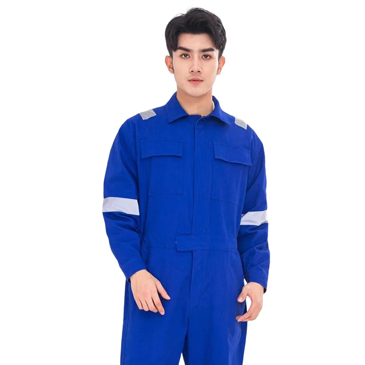 Unisex High Visibility Reflective Safety Workwear Jumpsuit Anti-Flame Coveralls Overall Mechanic Uniform Labor Workwear-Red