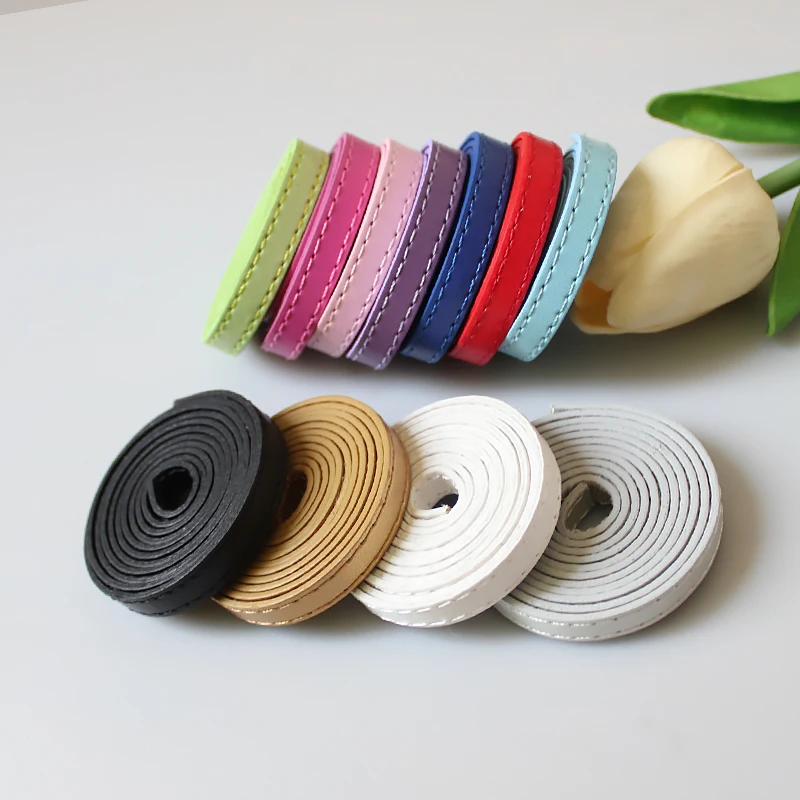 1 Meter PU Leather Strips Copy Leather Belt 8mm Width 1 Meter Length Strap PU Leather Band DIY Accessories Findings