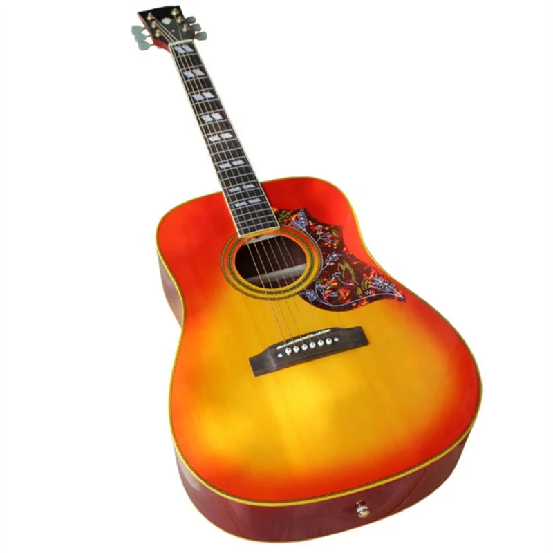 Huiyuan 41 дюймов кузов с твердым верхом акустическая гитара с Акустическая гитара Колибри накладкой, желтый связывания, предложение по индивидуальному заказу