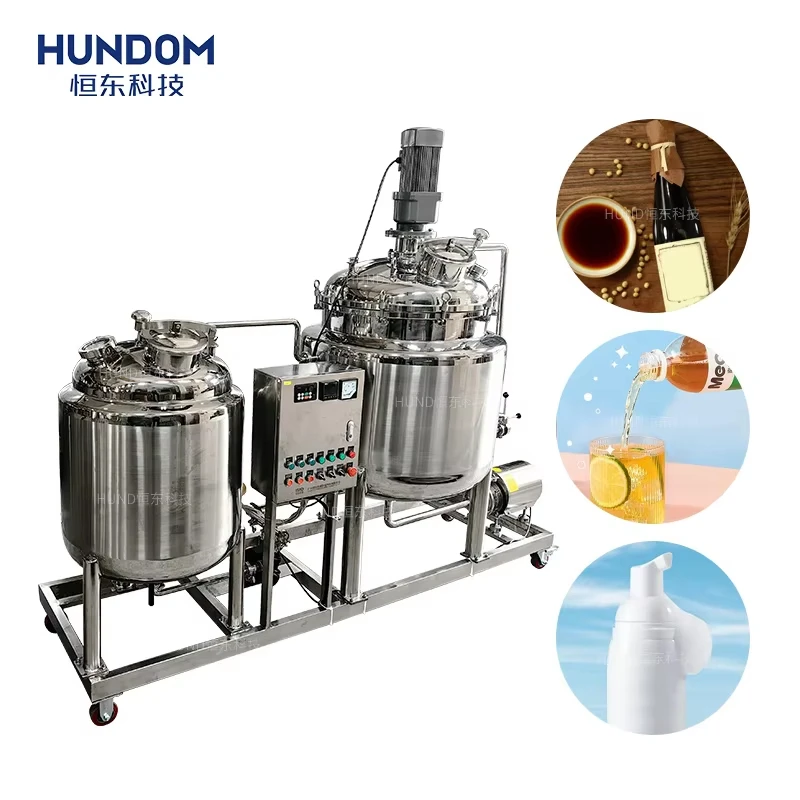 500L Customized Constant Temperature Heating Hot Water External Circulation Stainless Steel Mixing Tank With Pump