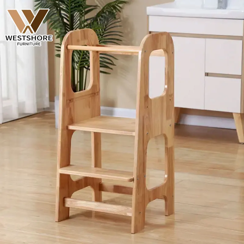Montessori Furniture Kitchen Helper Learning Tower Kids Step Stool Toddler Child Wooden Learning Tower