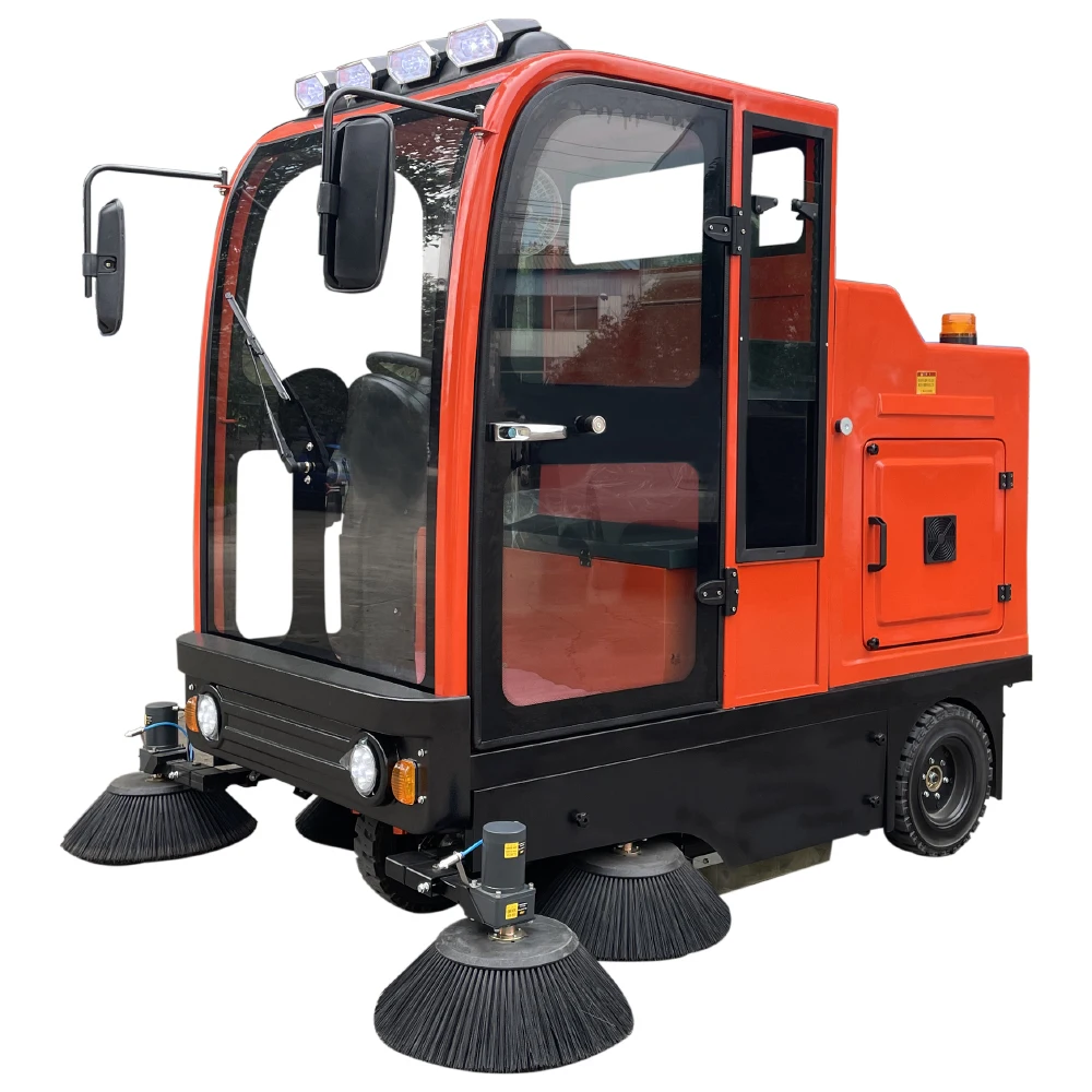S10 commercial Industrial electric road sweeper Type Sweeper Machine  FIVE Brushes Electric All Closed Cab Vacuum Floor Sweeper