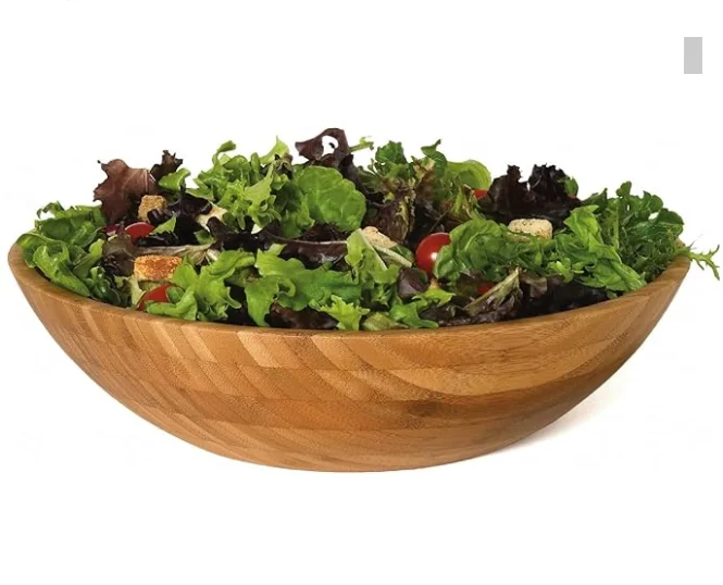 Solid Hot-sale Bamboo Wood Salad Bowl Bamboo Bowl