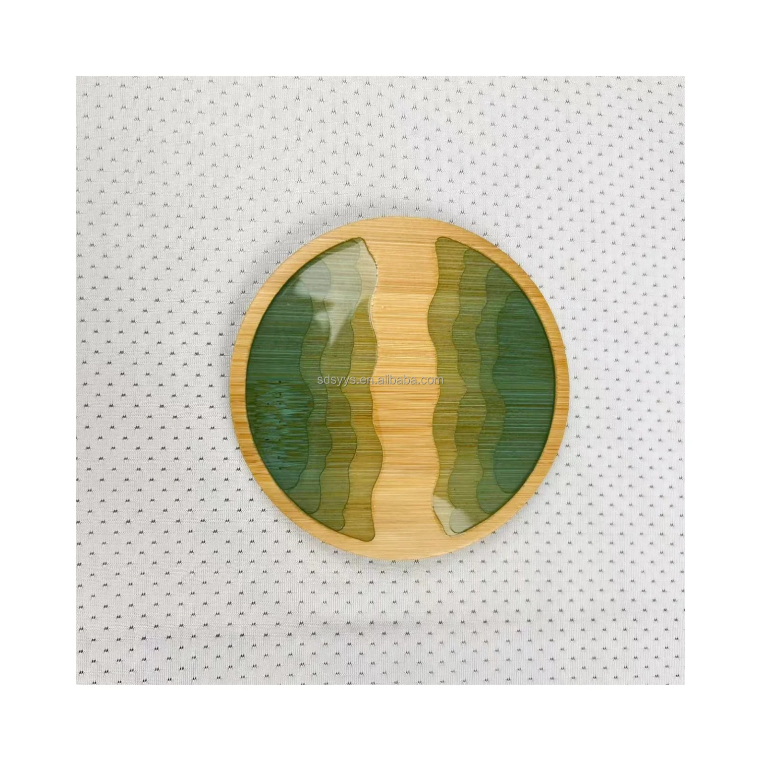 Luxury Coaster Durable Quality Unique Design Heat Insulation Handcrafted Elegant Square Olive Wood And Resin Coaster For Home