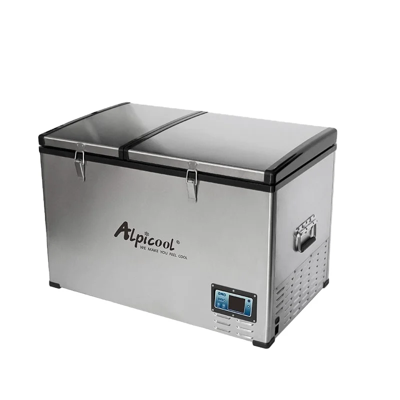 Alpicool BCD Stainless Steel Caravan Compressor DC Car Fridge 100L Freezer 12V Truck Refrigerator for Milk Cooling