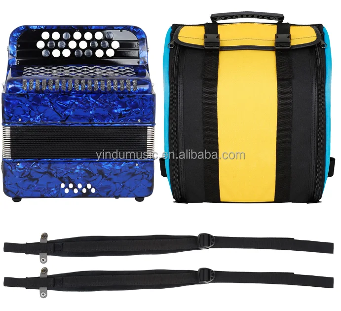 22-Key 8-Bass Bayan Accordion Diatonic Wood Keyboard Instrument Student Adult Performance Qin Style Button Accordion