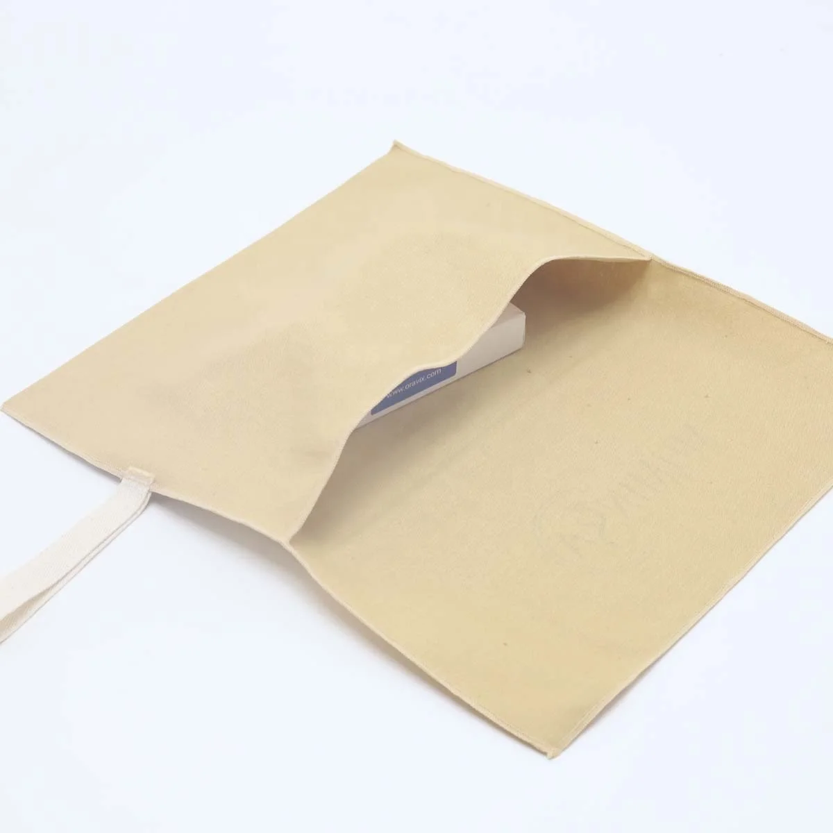 Custom White Logo Printed Canvas Envelope Dust Bag For Baby Wearing Packaging Handle Gift Cloth Velvet Envelope Pouch