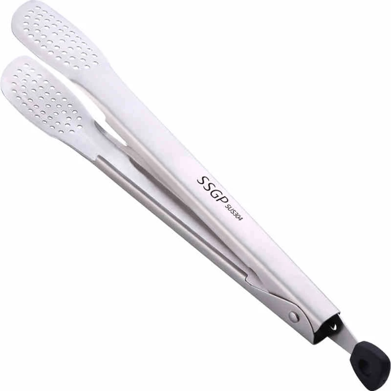 
SSGP Dessert Tongs Stainless Steel Food Long Handle Lifting Flat Function Serving for Cooking Fry Tong 