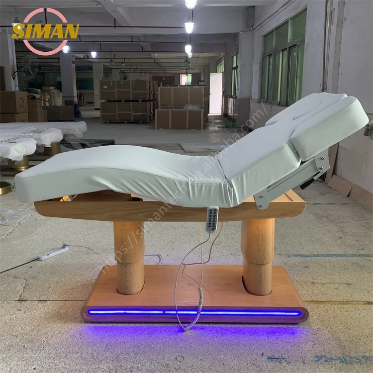 Siman modern luxury electric cosmetic bed 4 motors beauty spa eyelash bed facial massage table lash bed