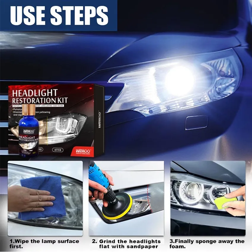 Customized headlight restoration kit head light repair Headlamp renovation