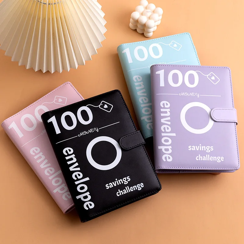 A5 100 Envelope Challenge 100 days saving money loose spiral notebook Challenge cash Envelope budget storage book