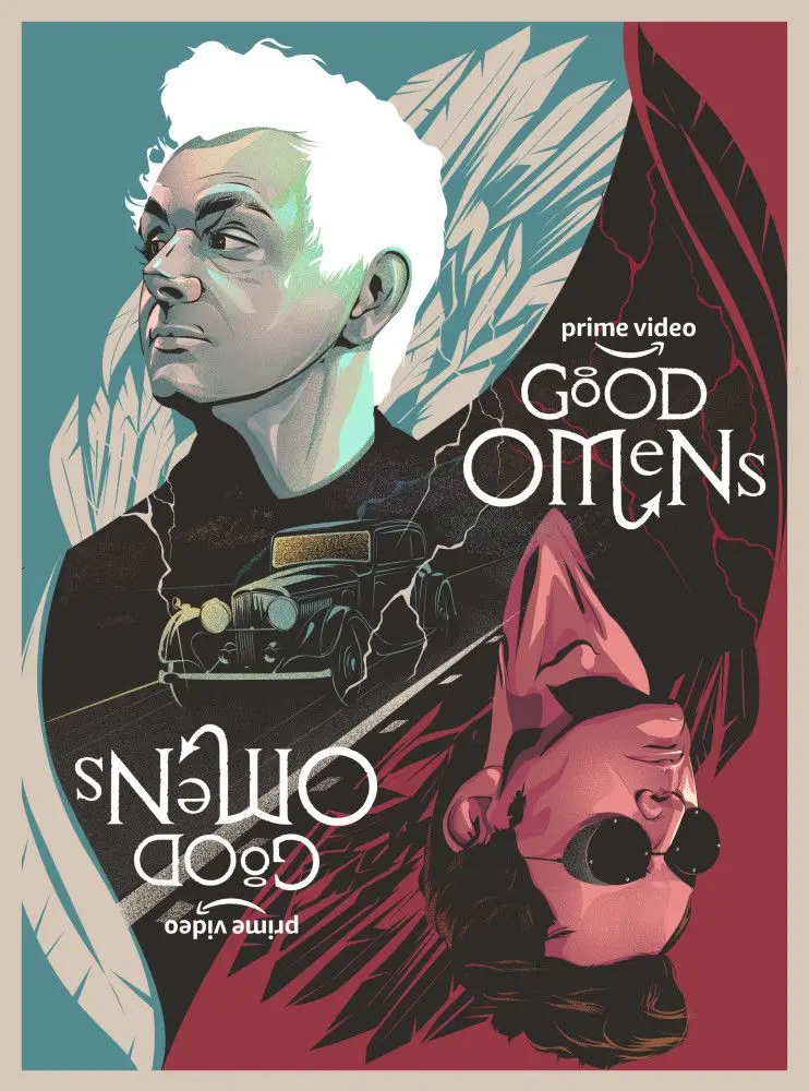 Amazon hot sale 280g canvas wall painting customizable home decor print good omens movie poster wall art