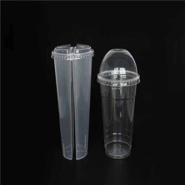  500ml 360ml 750ml thicken Custom logo colorful PP disposable hard plastic double grid sharing