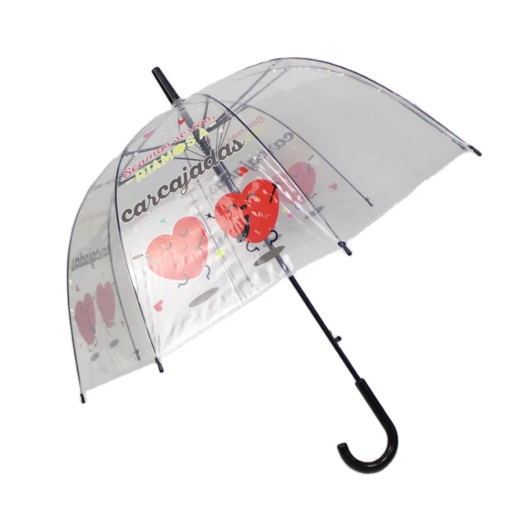 Auto Open Clear Classic Bubble Birds stick fashion lovely pvc transparent dome umbrella