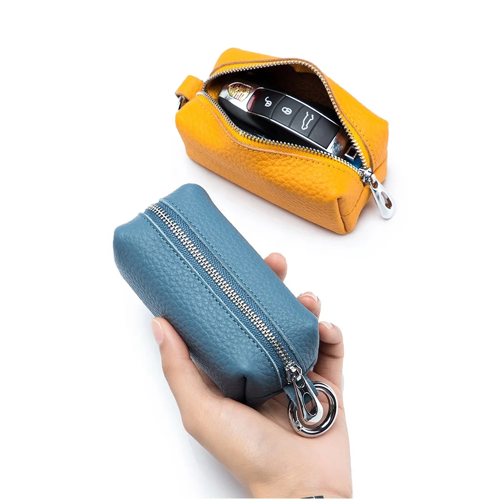 Fashion Keyring Car Key Case Lipstick Coin Bag Genuine Leather Car Key Bag