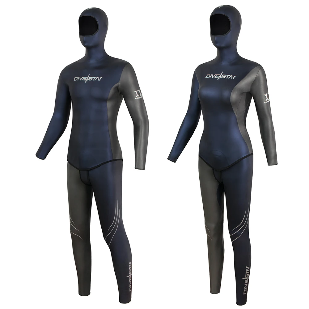 DIVESTAR New design Two-piece 3mm Neoprene Color Combination Style Super Stretchy Yamamoto Glide skin Freediving Wetsuit