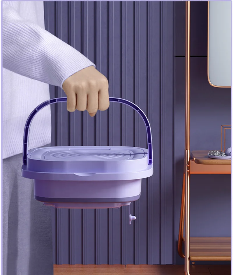 Baby Clothes Underwear Washing Machine and Dryer Electric Portable Mini Folding Plastic Customized Logo Color Box Low Moq 12V