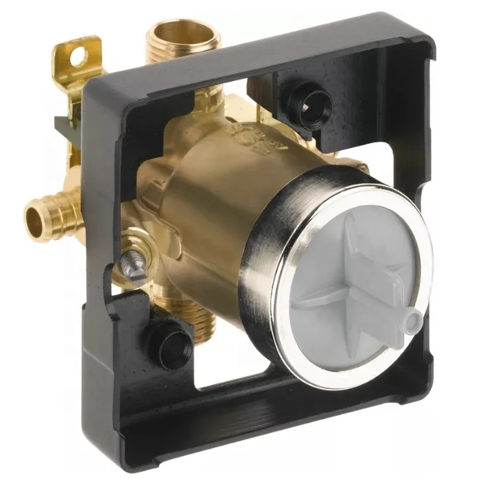 shower rough in valve back wall mounted shower valve 1/2' NPT R10000-WSPX Universal Mixing Rough-In Valve with Service Stops