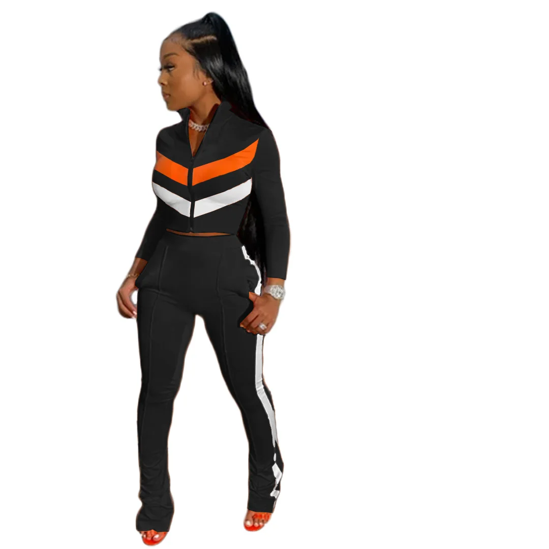 2022 Women Fall Clothing Zip Top Sports Jogger Suits Tracksuits Woman Autumn Sweat Pant Set 2 Piece Set