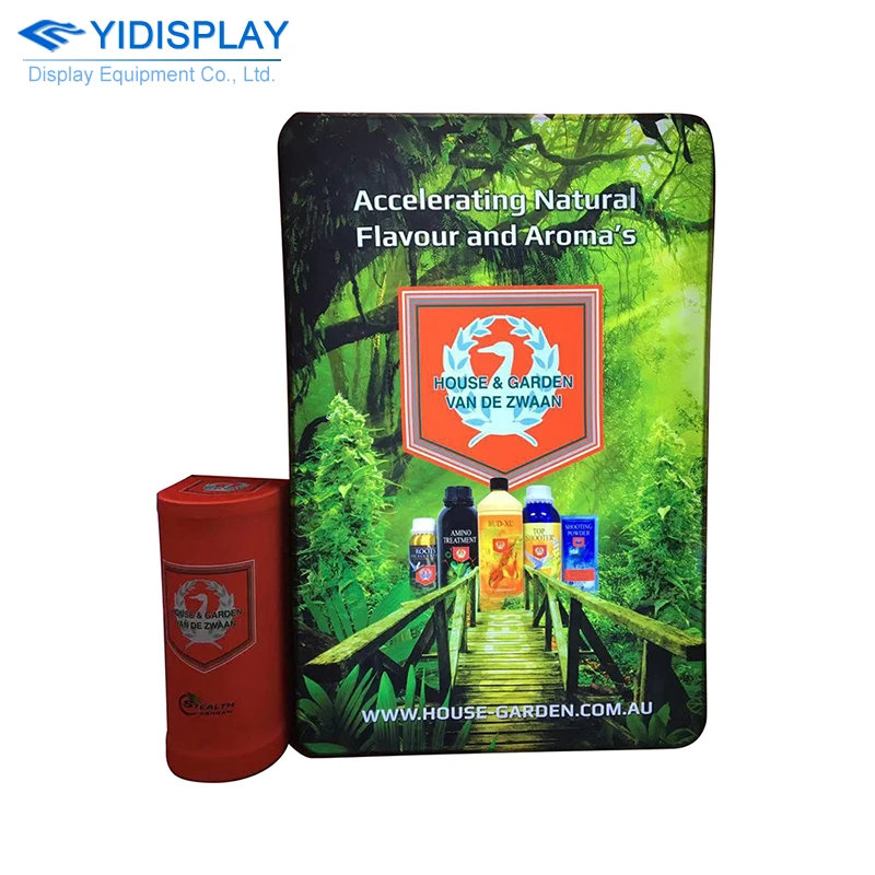 Custom double side indoor trade show floor standing portable aluminum frame fabric lightbox display advertising LED light box