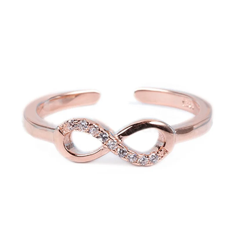 Never Ending Love Design Gold Plated Silver Wedding Ring Price For Couple