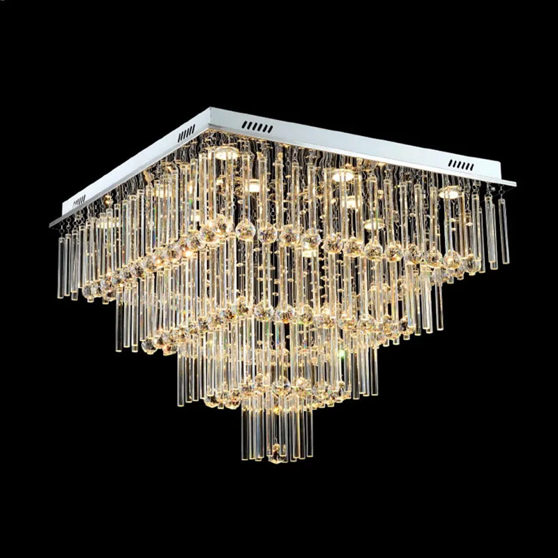 Duplex led ceiling lamp square crystal lamp living room bedroom loft chandelier dining room ceiling light