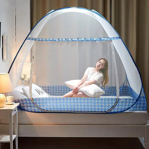 Outdoor camping Trip foldable portable pop up bed mosquito net mongolia mosquito net encrypted for 2 doors