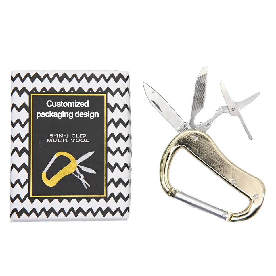 Carabiner Keychain Clip EDC Key Knife Survival Tool Pocket Knife Carabiner Small Knifes for Camping Hunting Hiking