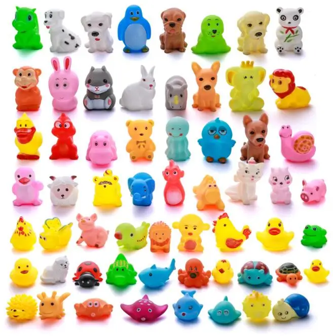  2021 игрушка милые животные плавательные игрушки для воды Красочный мягкий резиновый поплавок Сжимаемый звук пищалка Купание ребенка