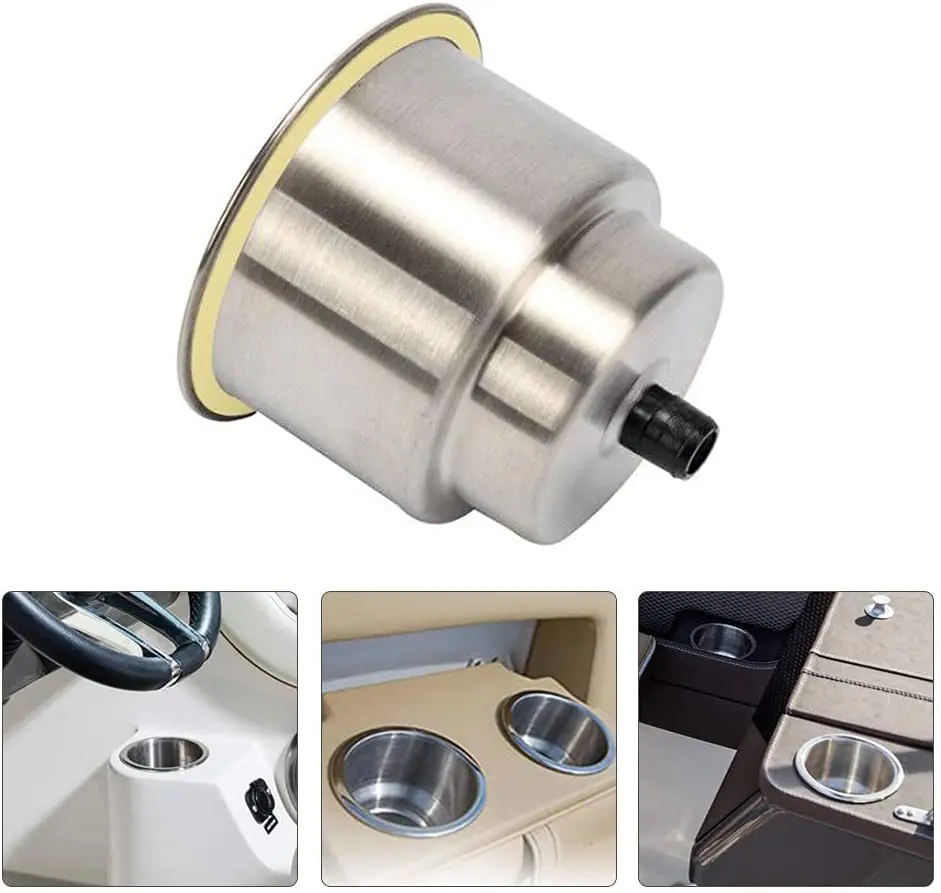 Cup Holder Cup Drink Holders Brushed Bottle Holders Sliver Stainless Steel Camping Metal Insert 2 Pack Round 500pcs Minimalist