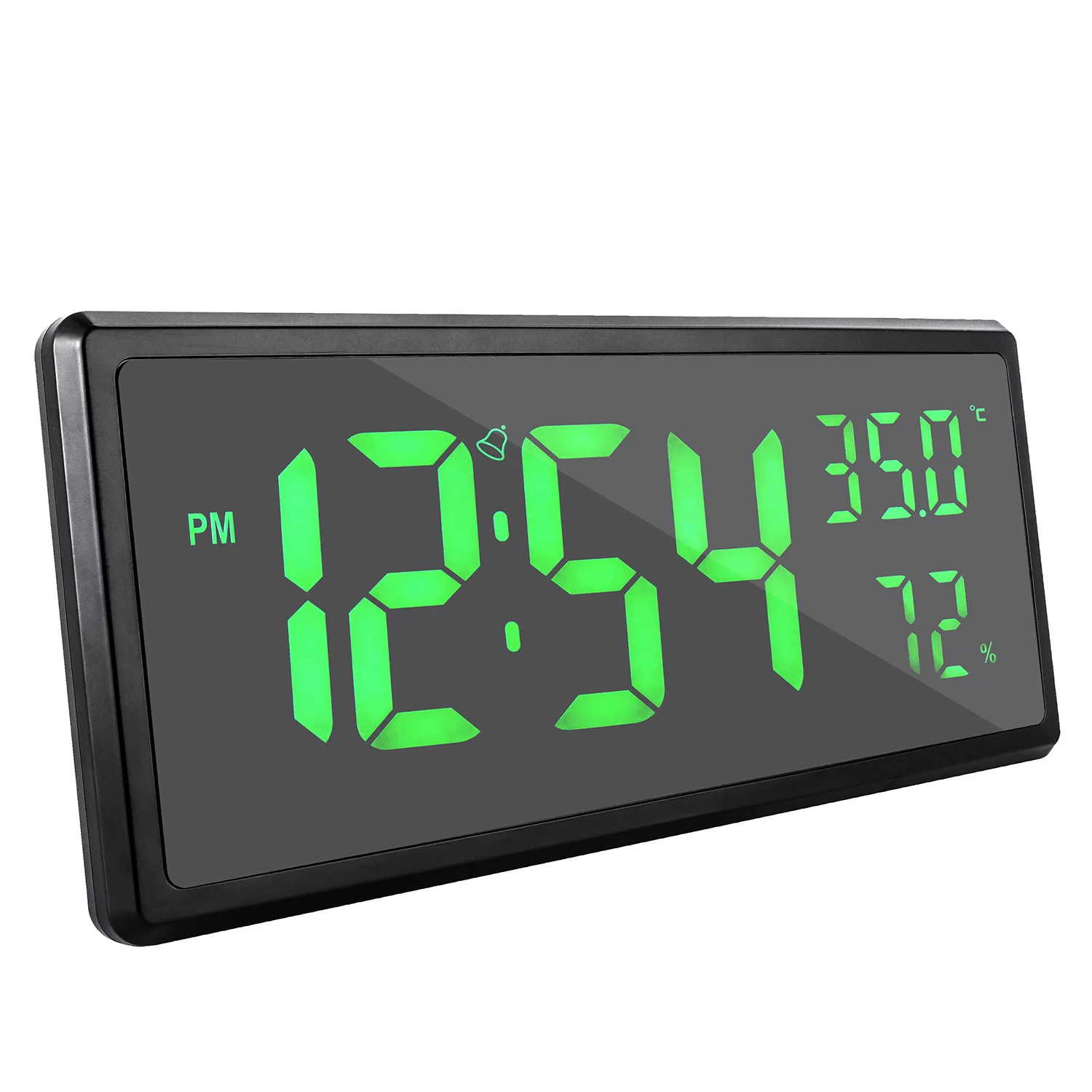 KH-CL013 Large Screen Display 14 Inch Digital LED Wall Clock with Temperature Humidity 3 Level Brightness Dimmer