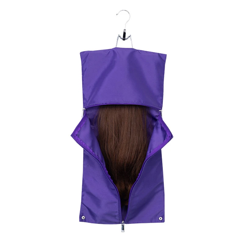 Wholesale Non Woven PVC Window Hair Extensions Storage, custom Wig Bags Packaging Hair Storage Bags With Hanger/