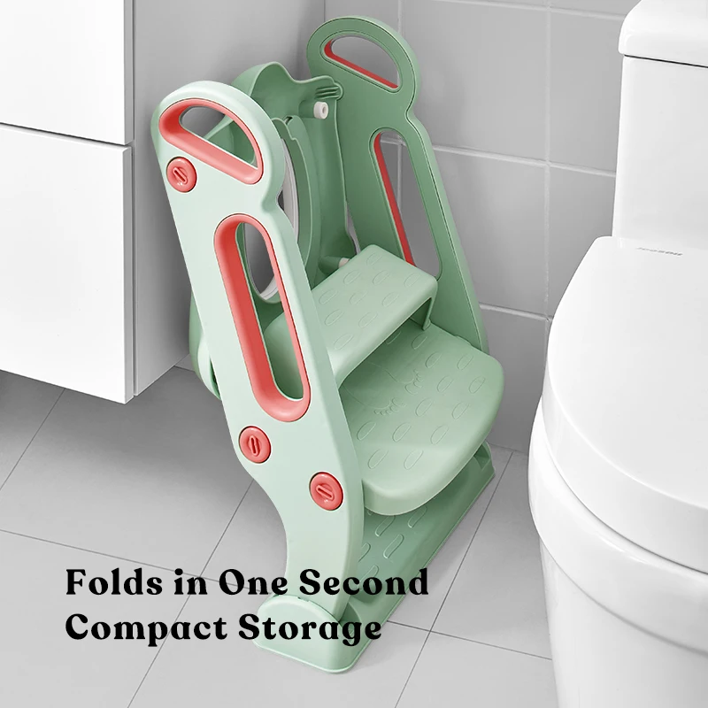 KUB Children Toilet Training Toilet Ladder Steps Seat PP Non-Slip Kids Baby Toddler Potty Training Seat with Ladder