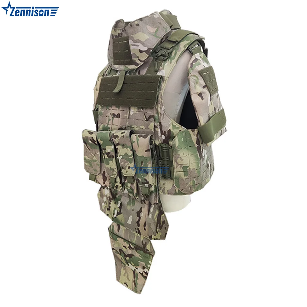 Zennison Manufacturer In Stock Laser Cutting Combat Vest Full Body with Throat Protection Vest
